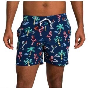 Chubbies "The Neon Lights" 5.5" Swim Trunks Mesh Lined Navy Mens 2X XXL NEW